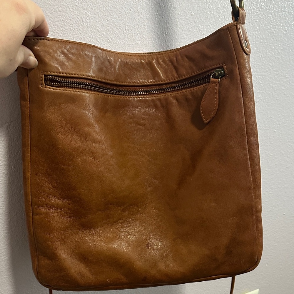 Scully Tan Leather Crossbody Bag with Diamond Accents - Picture 13 of 16